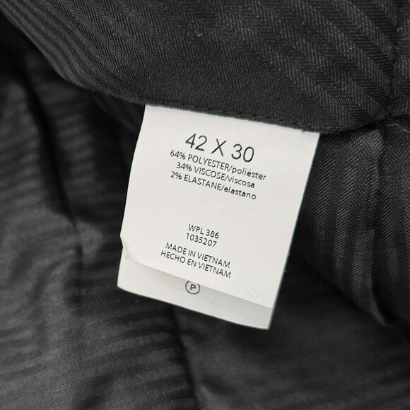 JM Haggar Dress Pants Slacks 42x30 Black Classic Fit Stretch Waist Comfortable - Picture 3 of 10